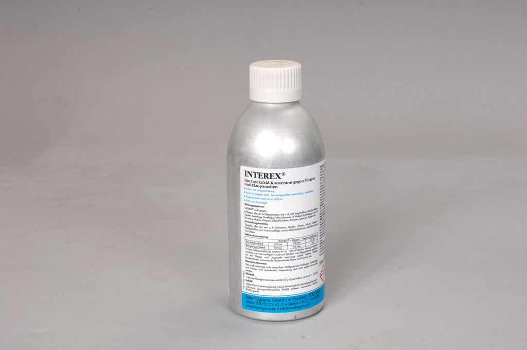 Interex 500ml Flasche. Das Insektizid-Konzentrat mit breitem Wirkungsspektrum