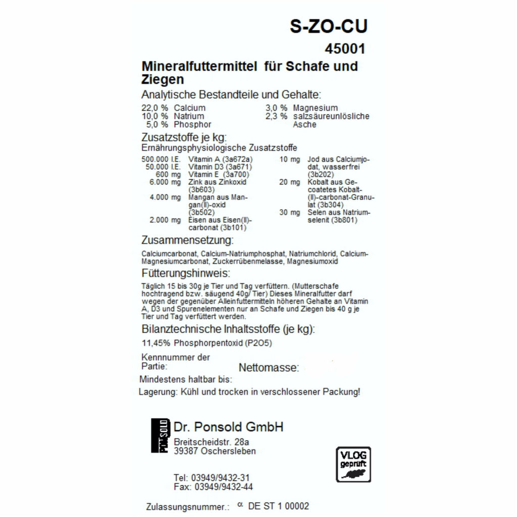 Mineralfutter für Schafe und Ziegen zur Unterstützung der Gesundheit und Vitalität mit wichtigen Mineralien und Vitaminen